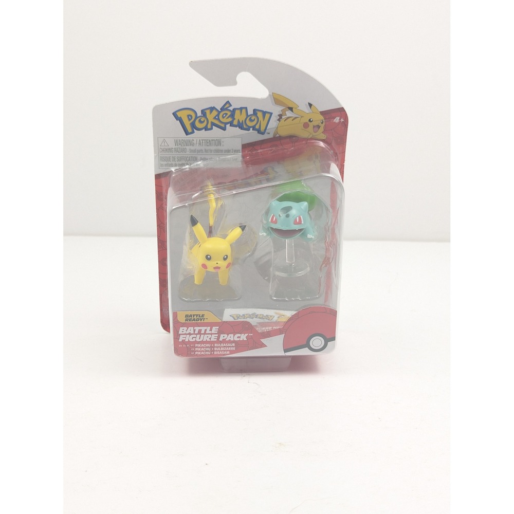 Pokemon Battle Figure Pack Pikachu and‎ Bulbasaur Toy Action Figures New
